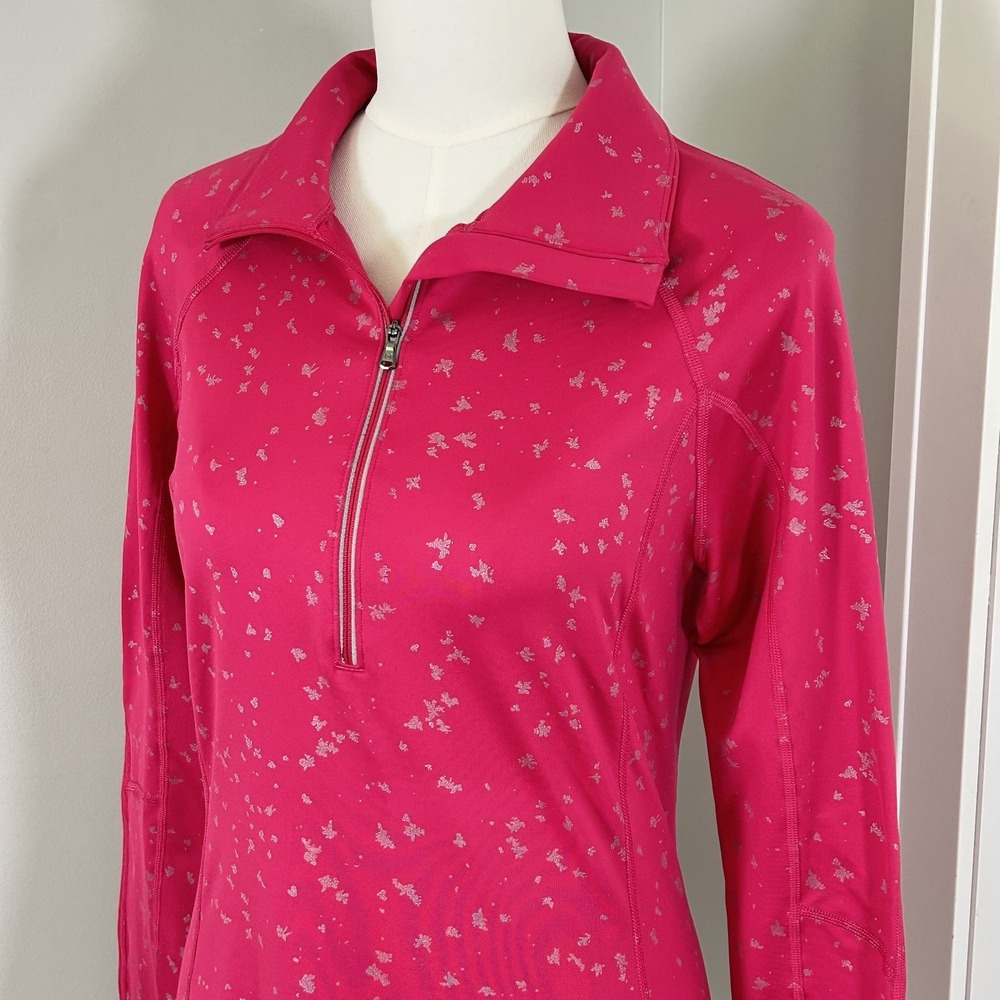 Under Armour ColdGear 1/4 Zip Pullover Womens Medium Pink Fitted Thumbholes